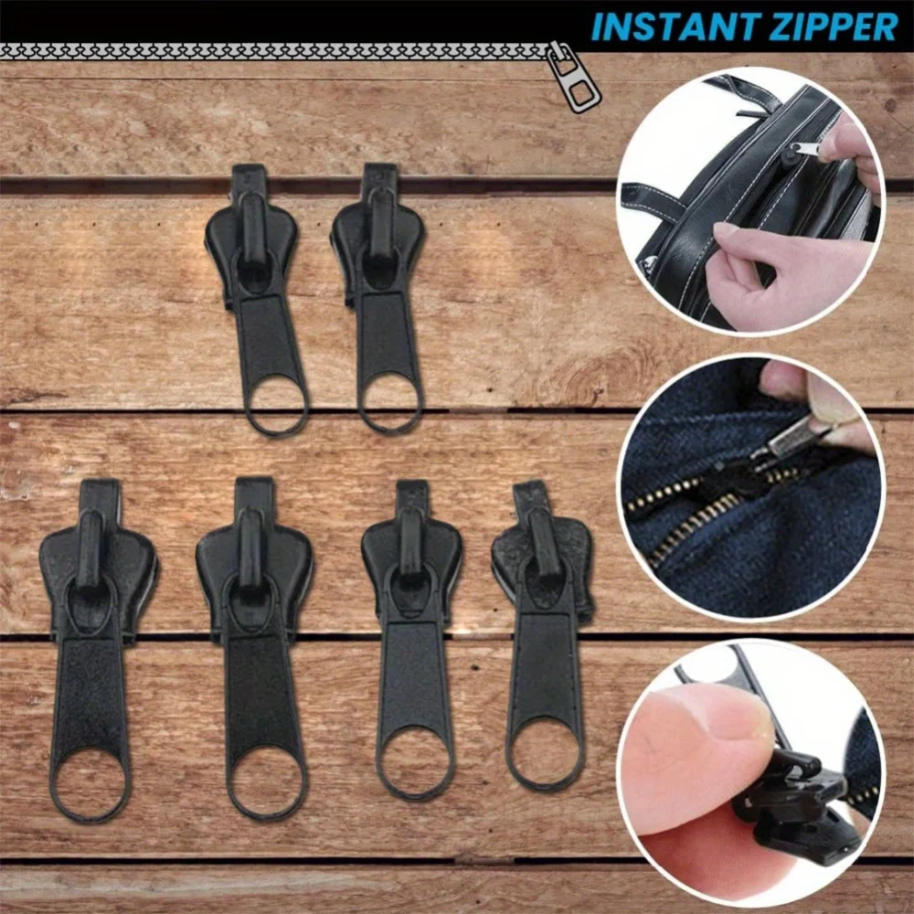 6PCS Quick Zipper Repair Kit Sliding Teeth for Zipper Replacement Garment Accessories