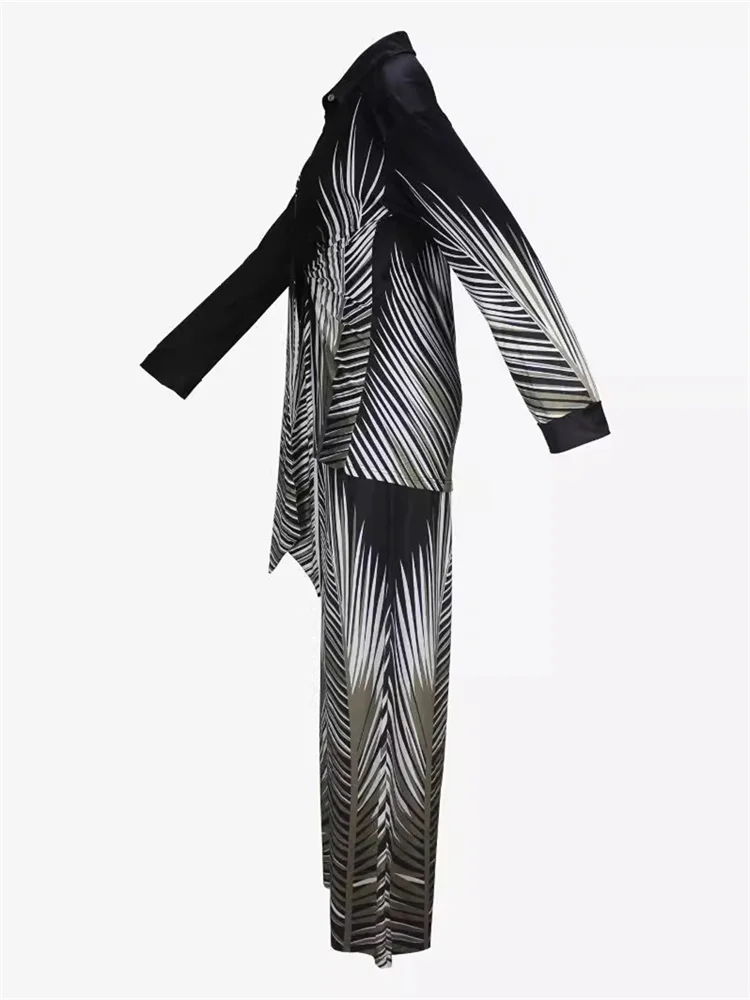 Wmstar Two Piece Set Women Pants Sets Casual Crop Top Loose Stretch Long Sleeve Shirts Suits Fall ClothesWholesale Dropshipping