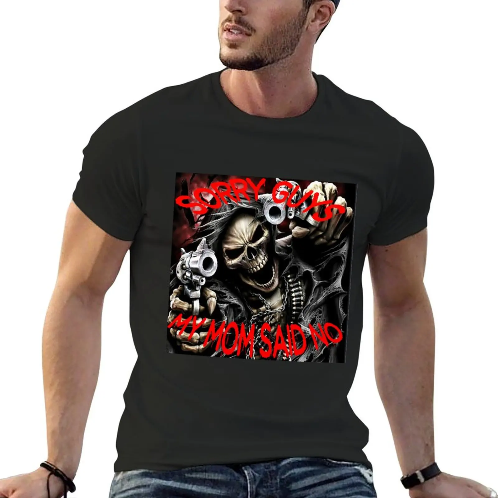 

SORRY GUYS MY MOM SAID NO T-Shirt sports fans summer top plus size men clothing
