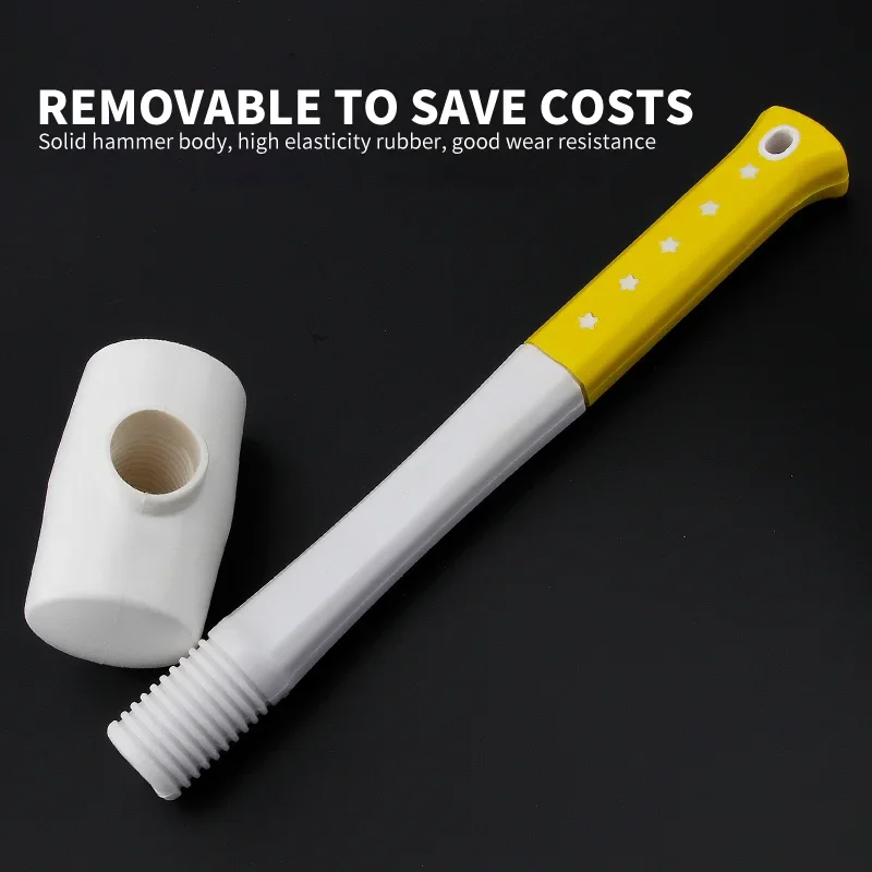 Heavy Duty 1Pcs White Rubber Hammer Ceramic Tile plastic glue installation hammers 55mm 60mm 70mm Diameter with Non-slip Handle 4