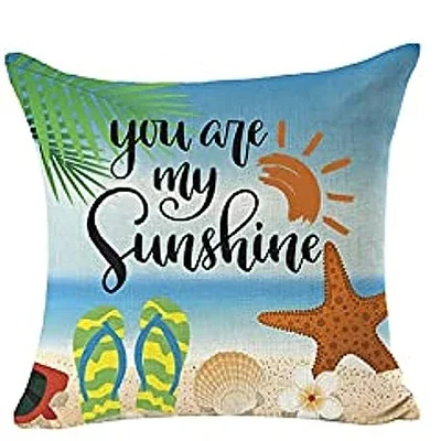 BETGINY 2 Federe Per Cuscino 45x45 Cm Marrone Con Stella Marina - Stile Nautico, Lino Sintetico, Per Divano E Esterni