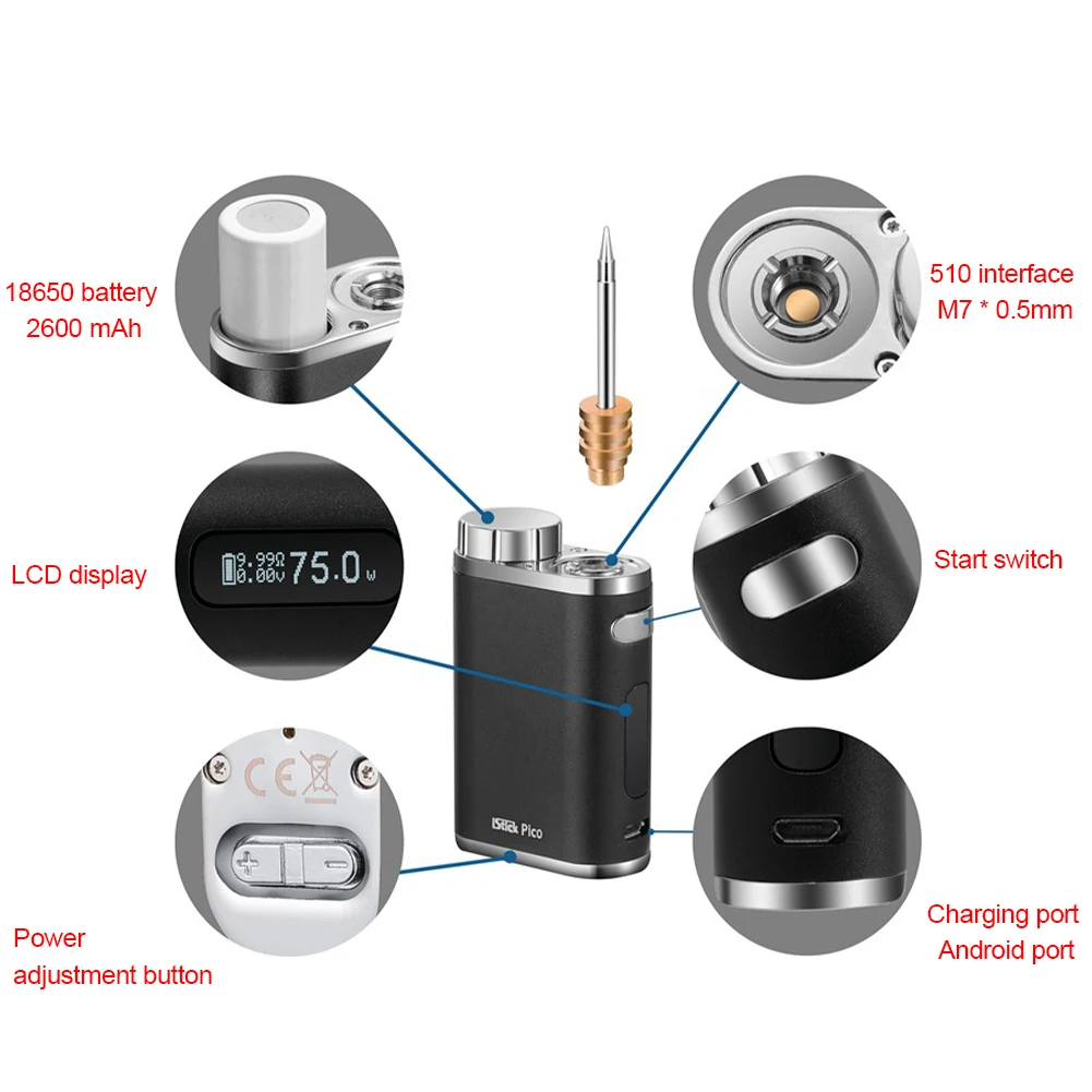Wireless Portable Soldering Iron Kit USB Charging Battery Electric Soldering Irons 1-75W High-power Outdoor Iron Tools