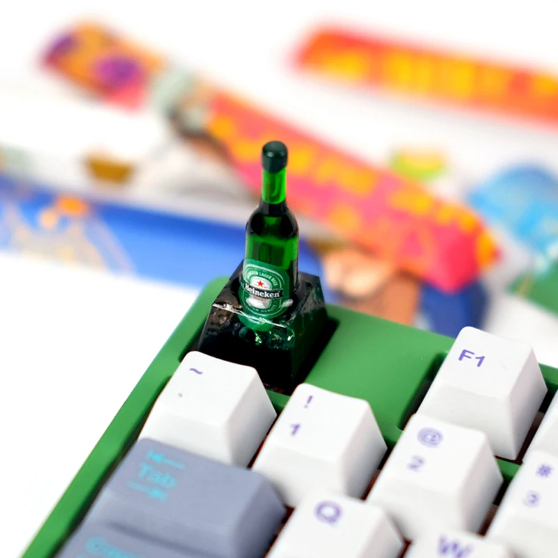 

DIY Handmade Resin Keycap Beer Gourmet Personality Creative Light-Transmitting ESC Computer Button Mechanical Keyboard Keycap