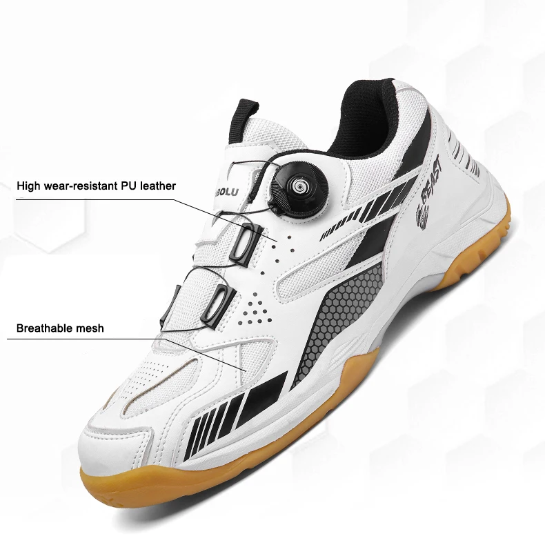 Description Picture 3 of itemMen Women Badminton Training Shoes Lace-up Running Fitness Shoes Cushion Non-slip Tennis Sneakers Volleyball Table Tennis Shoes