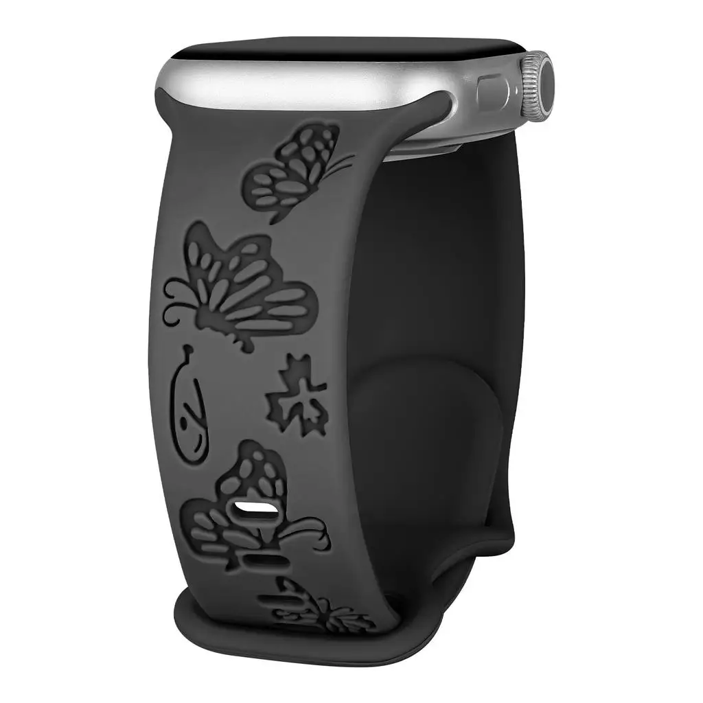 Charming Carved Butterfly Soft Silicone Watch Strap