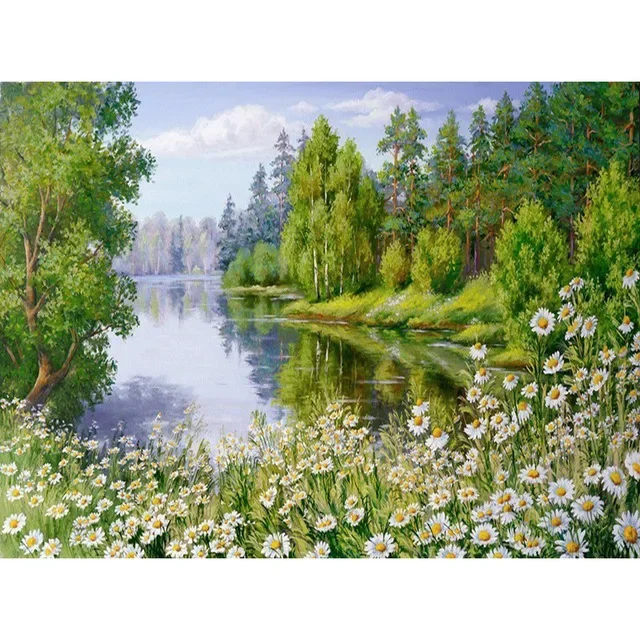 

22309-Tulip diy digital acrylic flower painting explosion hand-filled landscape painting