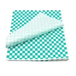 25 - Pack Food Grade Wax Paper Wraps for Sandwiches, Burgers, and More (Green)
