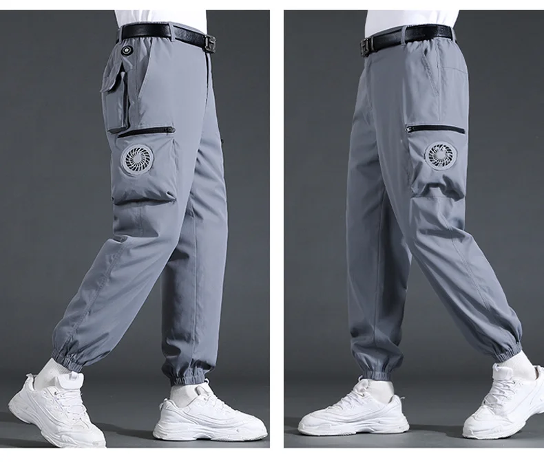Fan Pants Cold Fishing Pure Cotton Site Welder Camping Ride Climbing Hiking Sports Fan Suit Air-Conditioning Clothes Cooling sports pants casual sports pants