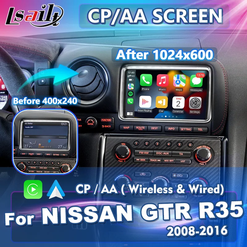 

Lsailt 7 Inch Wireless CP / AA HD Screen for Nissan GTR GT-R R35 2008-2016