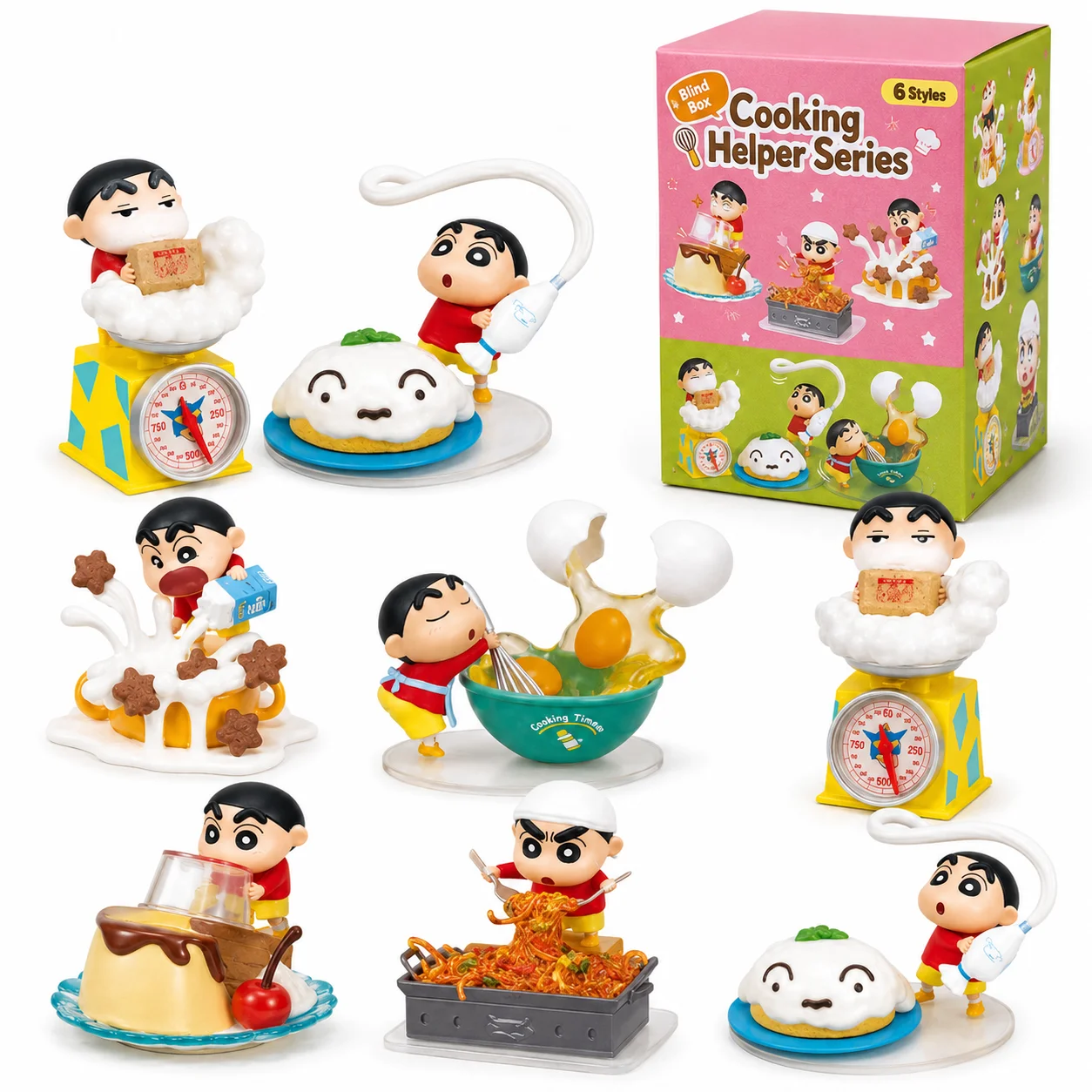 Crayon Shinchan Cooking Helper Series Mini Figure Blind Box - Simpatico Giocattolo da Collezione a Tema Cucina, Decorazione da Scrivania, Regalo - immagine 6