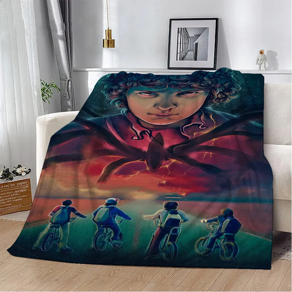 Stranger Things Poster Throws Blankets for Sofa Luxury Throw Blanket King Size Fluffy Plaid Home Interior Microfiber Bedding 2
