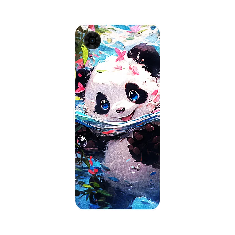 Charming Floral Panda TPU Soft Silicone Phone Case - Protective Back Cover