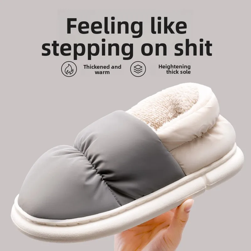 Chinelos de Aodão Impermeáveis para Mulheres, Inverno, Uso Interno, Com Salto Alto, Fors com Fce, Calçados Quentes p...