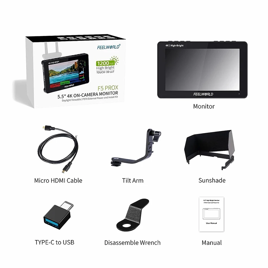 FEELWORLD-F5 proxタッチスクリーンモニター、4k hdmi、5.5インチ