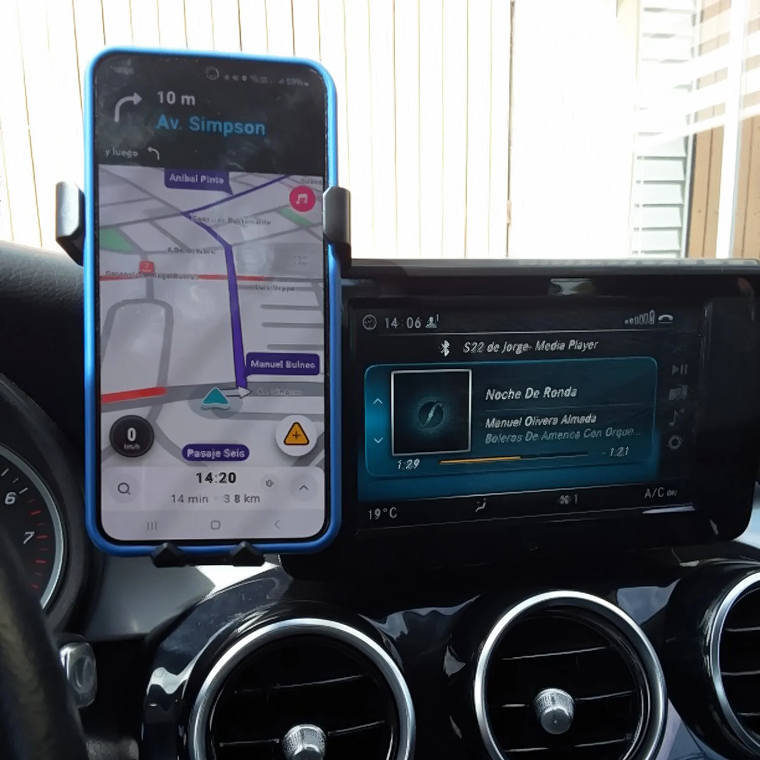 메르세데스-벤츠 C 클래스 W205 2015 2016 2017 2018 GLC 2016 - 2019 용 차량 전화 거치대, 7 인치 화면 고정 베이스 내비게이션 브래킷