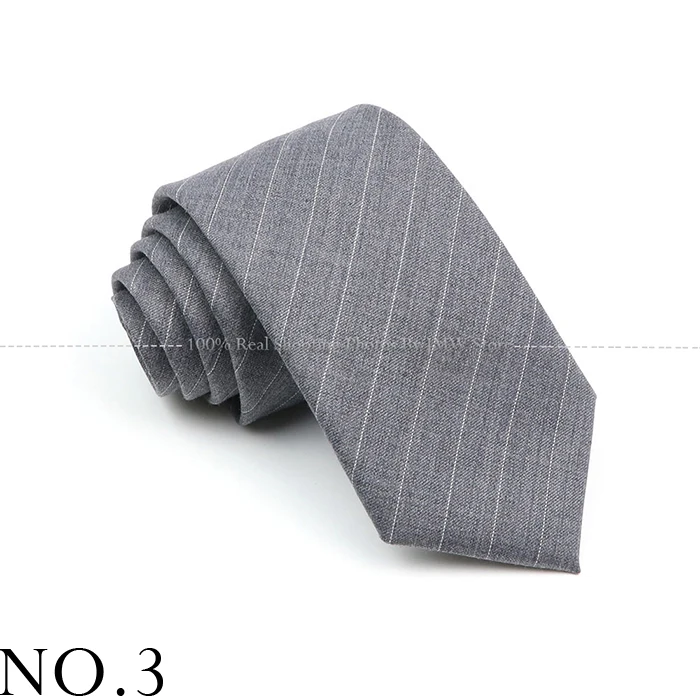 Herren Krawatten 7cm klassische Wolle handgemachte dünne graue karierte Krawatten gestreiften schmalen Kragen schlanke Kaschmir lässige Krawatte Accessoires Geschenk – Detail 3