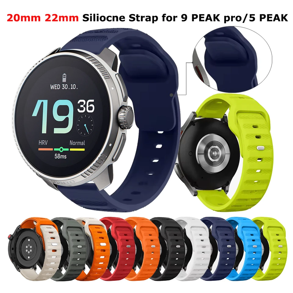 20mm 22mm cinturino in silicone per SUUNTO 9 PEAK PRO
