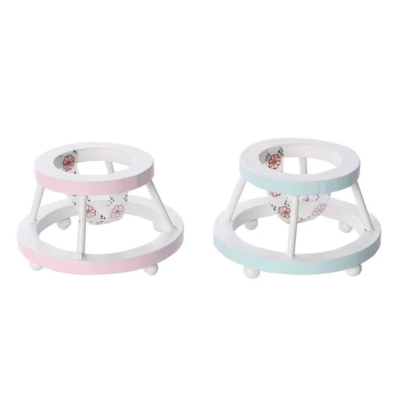 HOUSE Miniatures Baby Walker Toy Simulation Walking Chair Model for 1:12 Dollhouse Accessories 3