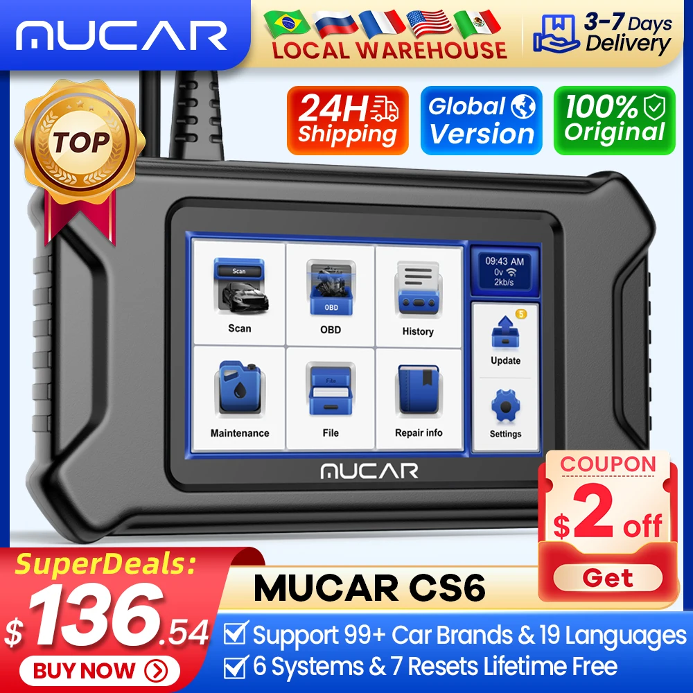 Mucar Cs6 Cs5 Cs4 Obd2 Scanner Strumenti Diagnostici Per Auto Scanner Automobilistico Strumento Di Diagnosi Automatica Lettore Di Codici 6 Sistemi 7 R
