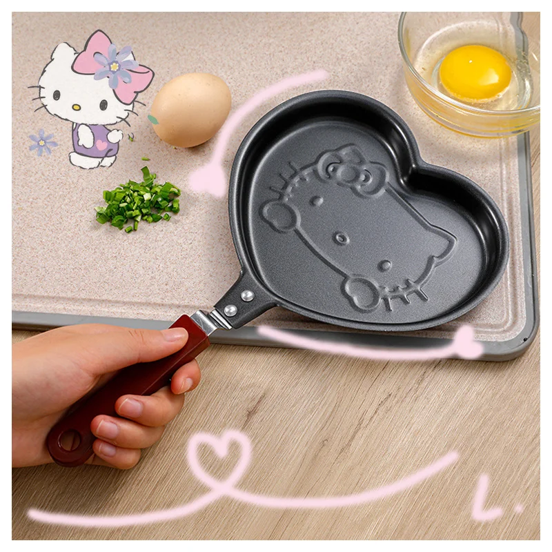Sanrioed Kawaii Cartoon Nonstick Coated Breakfast Pancake Pan Kitty