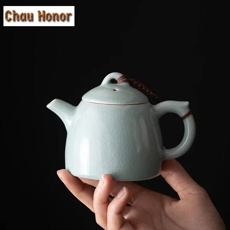 190ml Boutique Ru Kiln Ceramics Small Mountain Teapot Handmade Household Kung Fu Tea Set Tea Ceremony Drinkware Accessories Gift