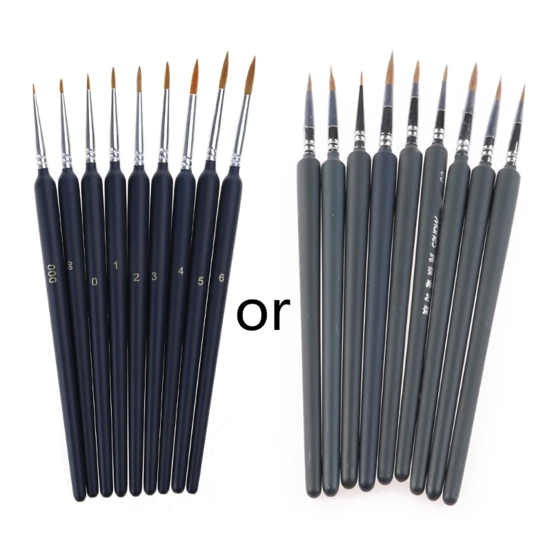 

9Pcs Brush Pen For Sketched Outline Lines Gouache Watercolor Paint Oil Painting QXNF
