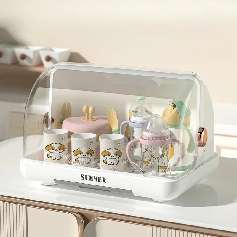 Multifunctional Baby Bottle Sterilizer with UV Disinfection, Drying Rack, Storage Case & Feeding Tool Organizer for Infant Care