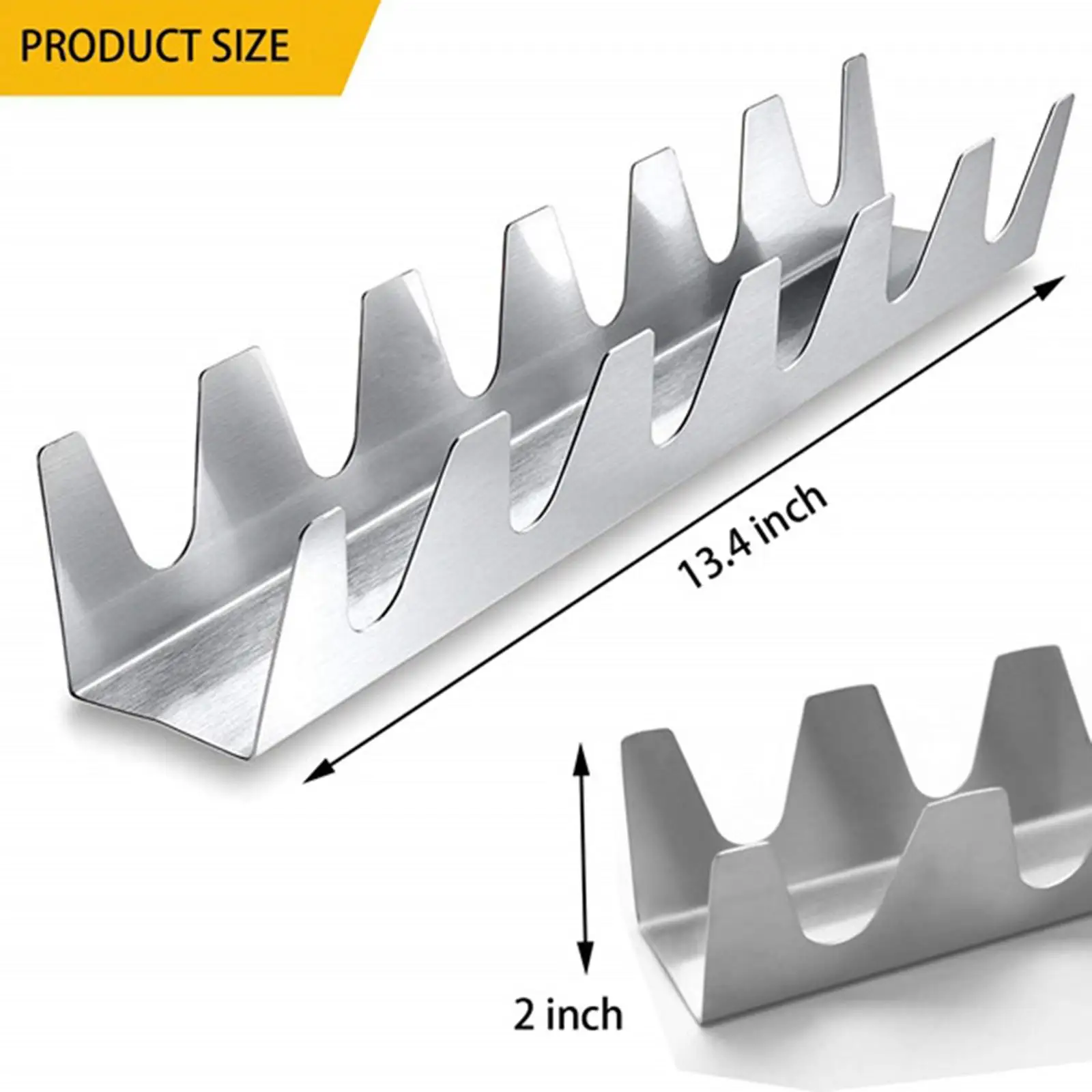 Loviver Stainless Steel Taco Holder Stand Server for Mexican Pancakes Tortillas