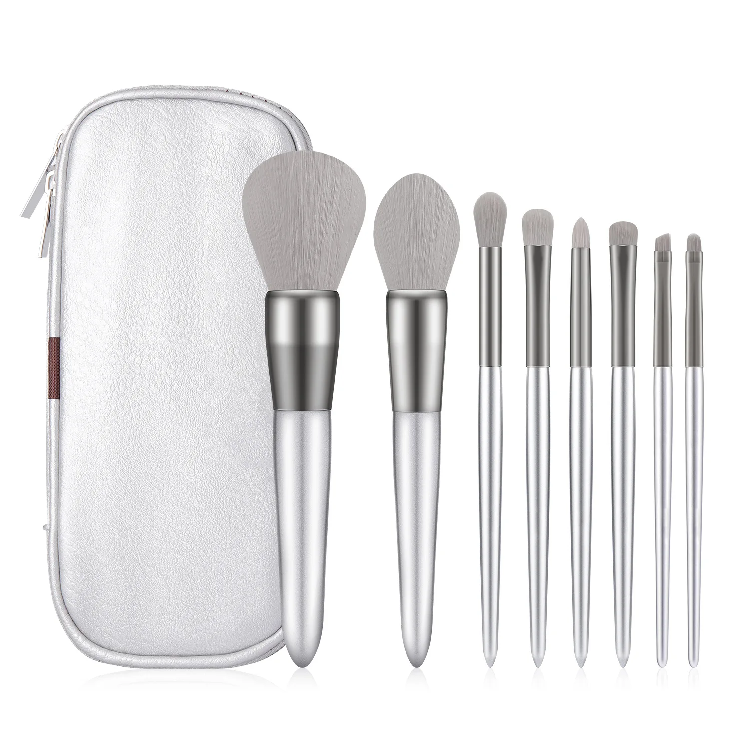 

Silver snow 8-piece blusher brush powder brush storage bag makeup brush set