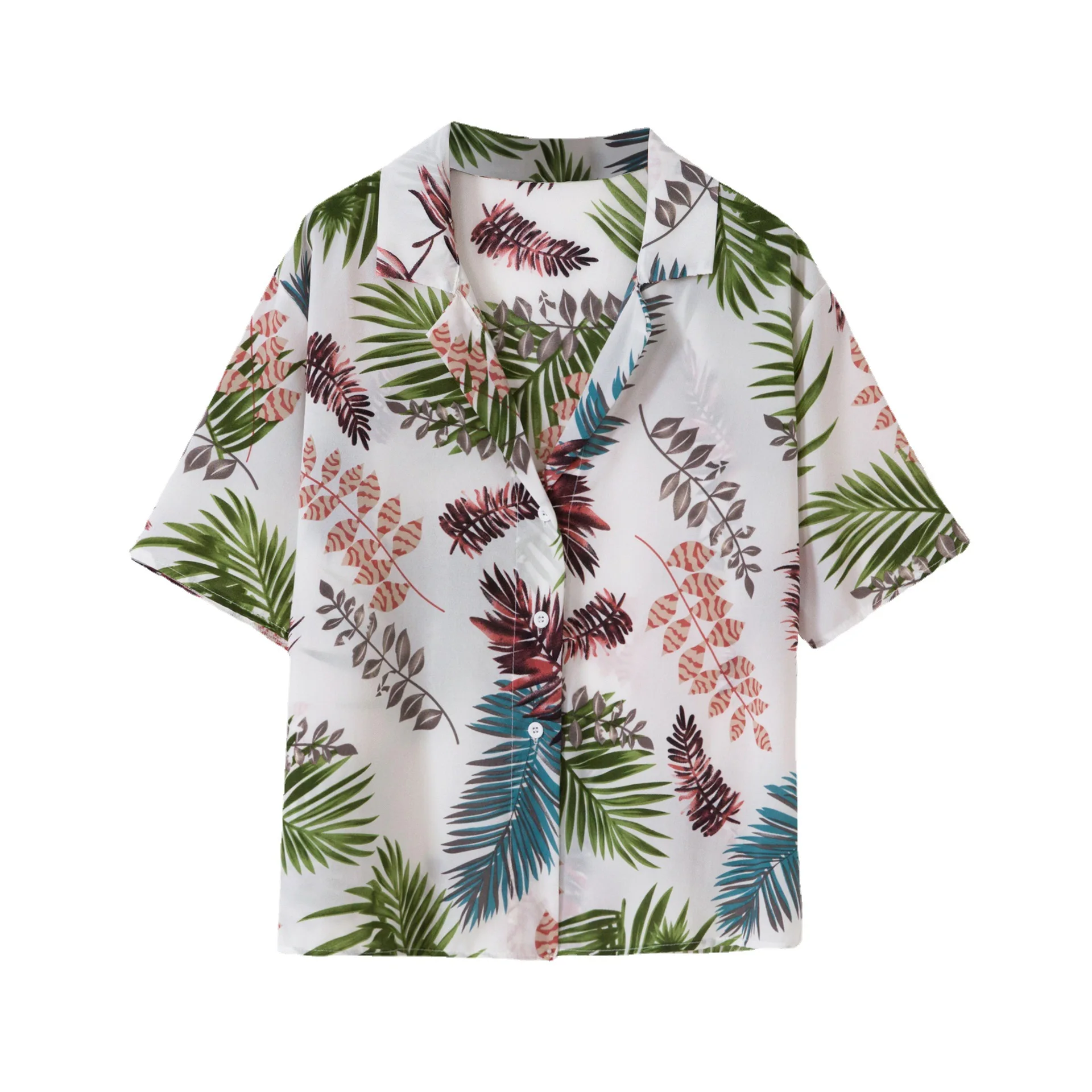 Men Street Fashion Summer Daily Shirt Hawaiian Cartoon Print Casual Loose Shirts Short Sleeve Beach Loose Tops 6