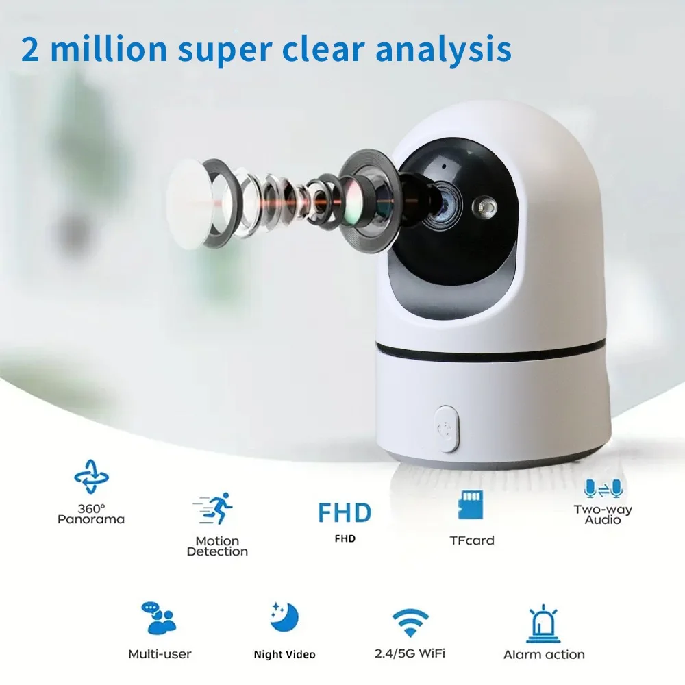5MP PTZ Wifi Camera Indoor One Touch Call HD Night Vision Surveillance Camera Ai Human Detection Privacy Masking 4