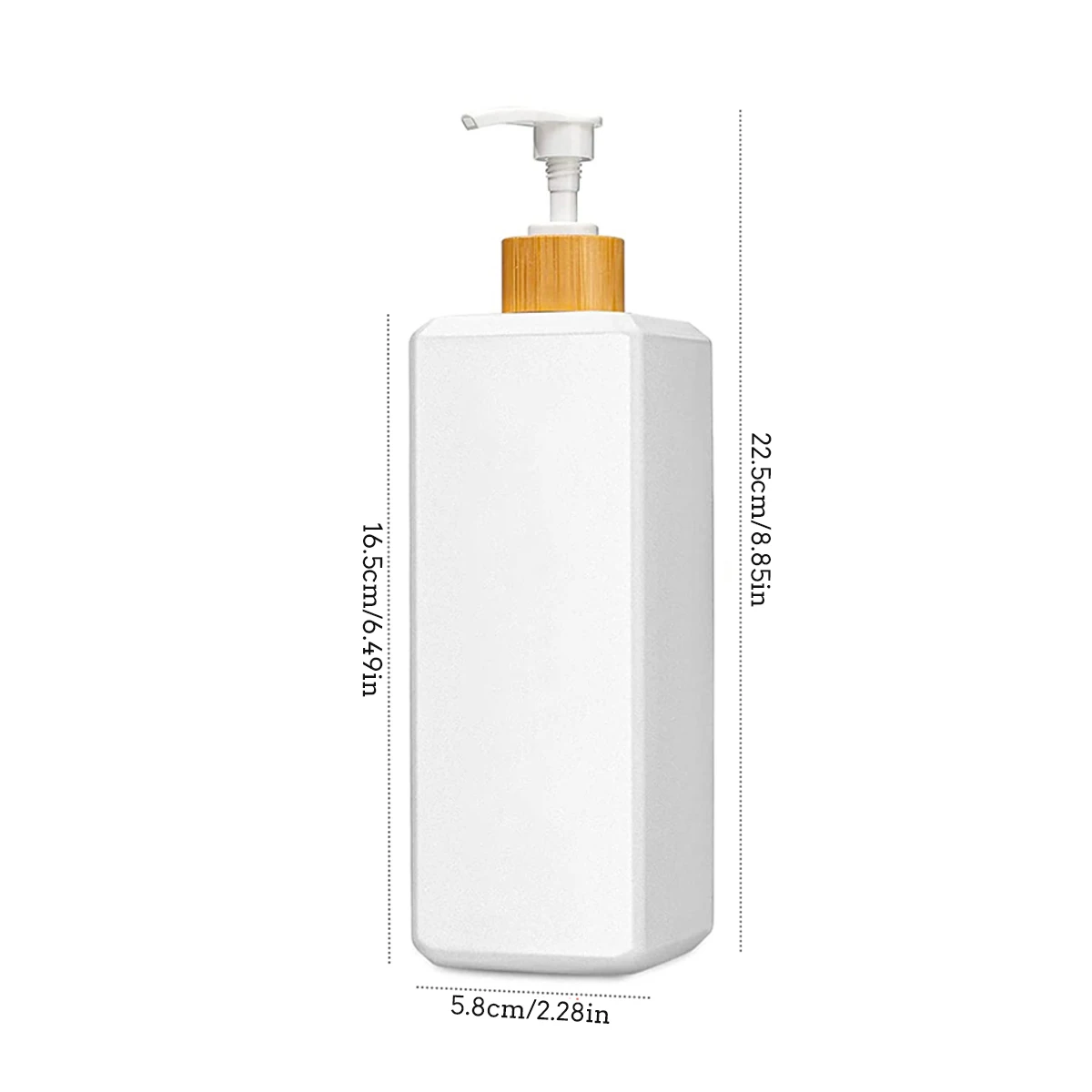500ml Bathroom Dispensers Square Shampoo Shower Gel Body Wash Dispensers Refillable Bamboo Pump Bottles Lotion Containers - Image 6