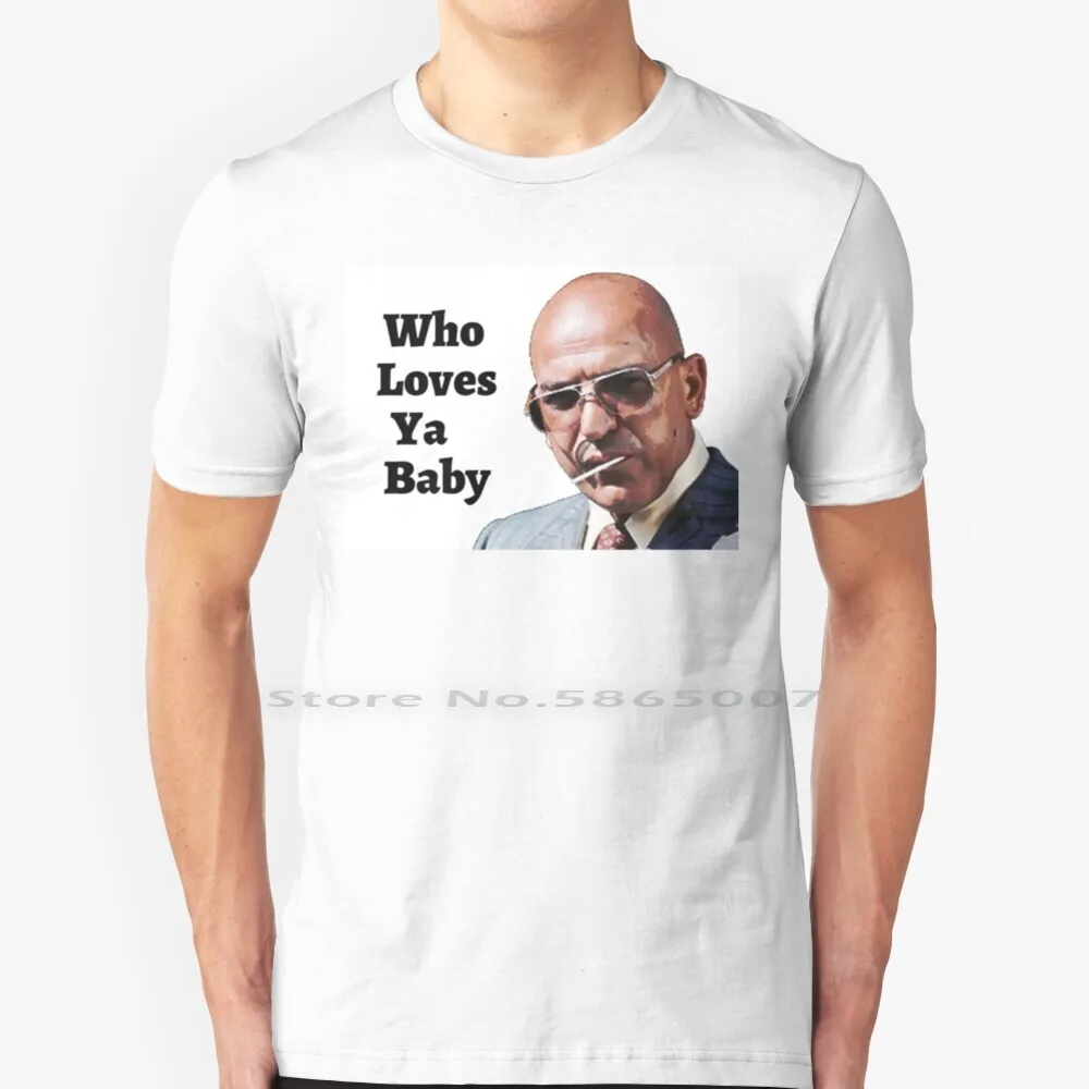 Kojak-Who Loves Ya Baby T Shirt 100% Cotone Kojak Telly Savalas Che Ama Ya Baby Tv Show Cop Show Police American Cop Fathers