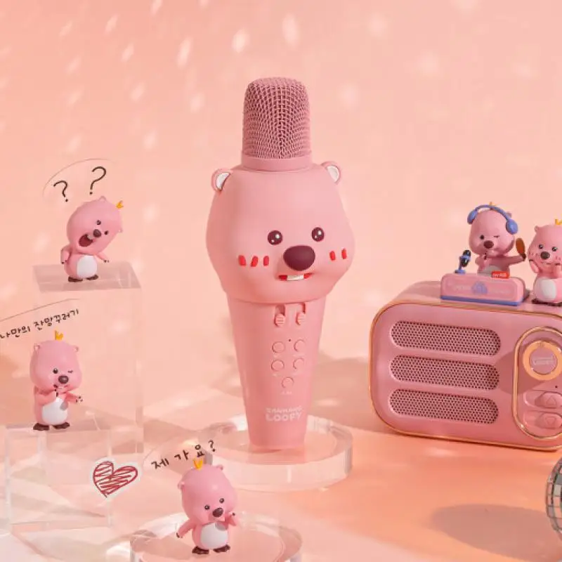 

Kawaii Cute Loopy Microphone Wireless Bluetooth Home Ktv Singing Artifact Household Anime Friend Gift Birthday Gift for Girls