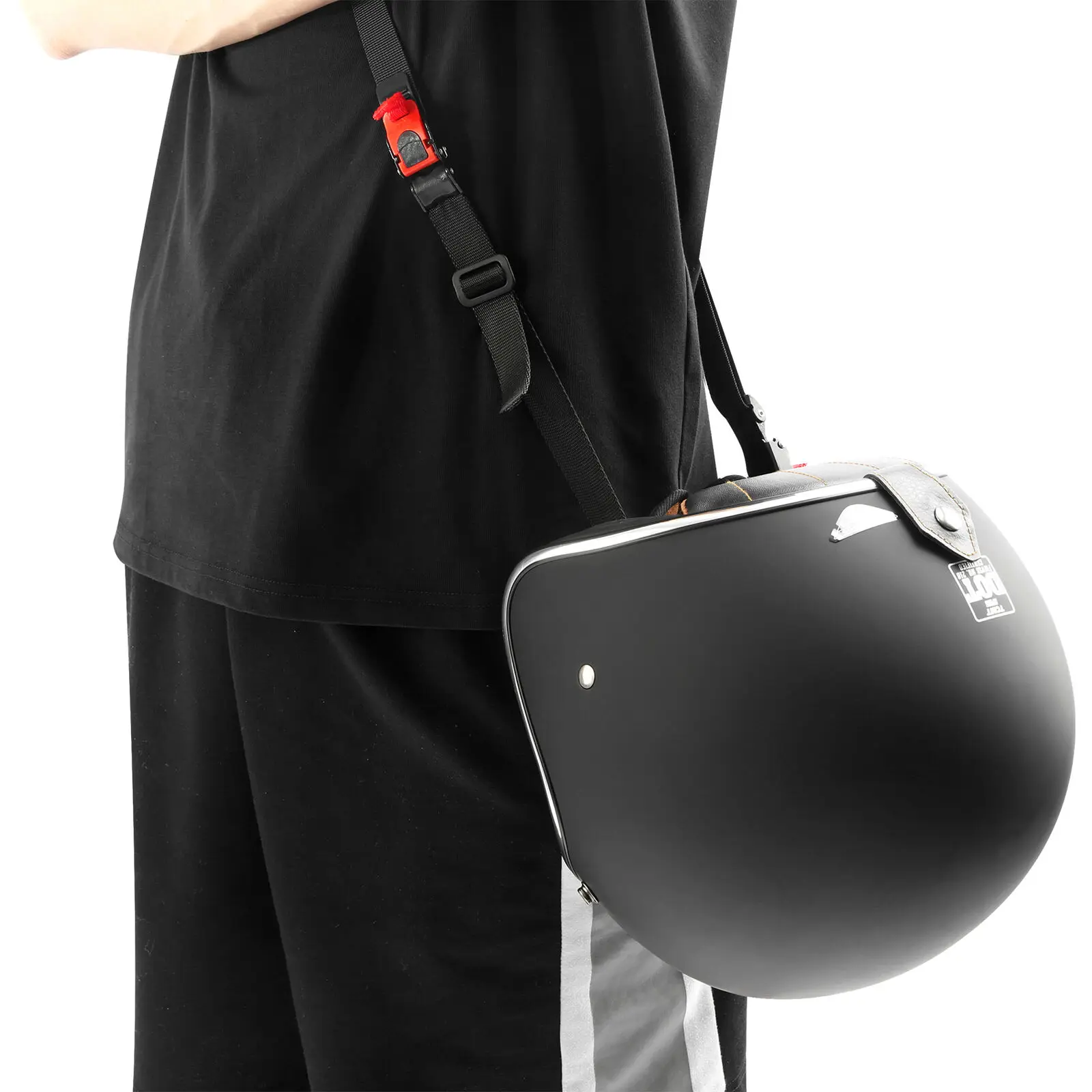 Motorcycle Helmet Carrier Strap Black Strap Hands-Free Motorbike Accessory