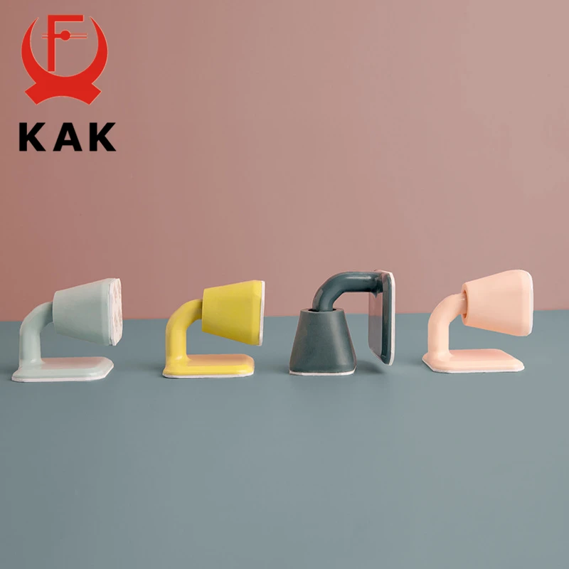KAK Silicone Rubber Door Stopper Non-Punch Mute Wall Protector