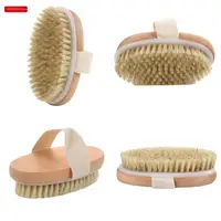 2 In 1 Dry Skin Body Brush Natural Bristle Dead Skin Remover Anti Cellulite Exfoliates Blood Circulation Health Massage Tools 2