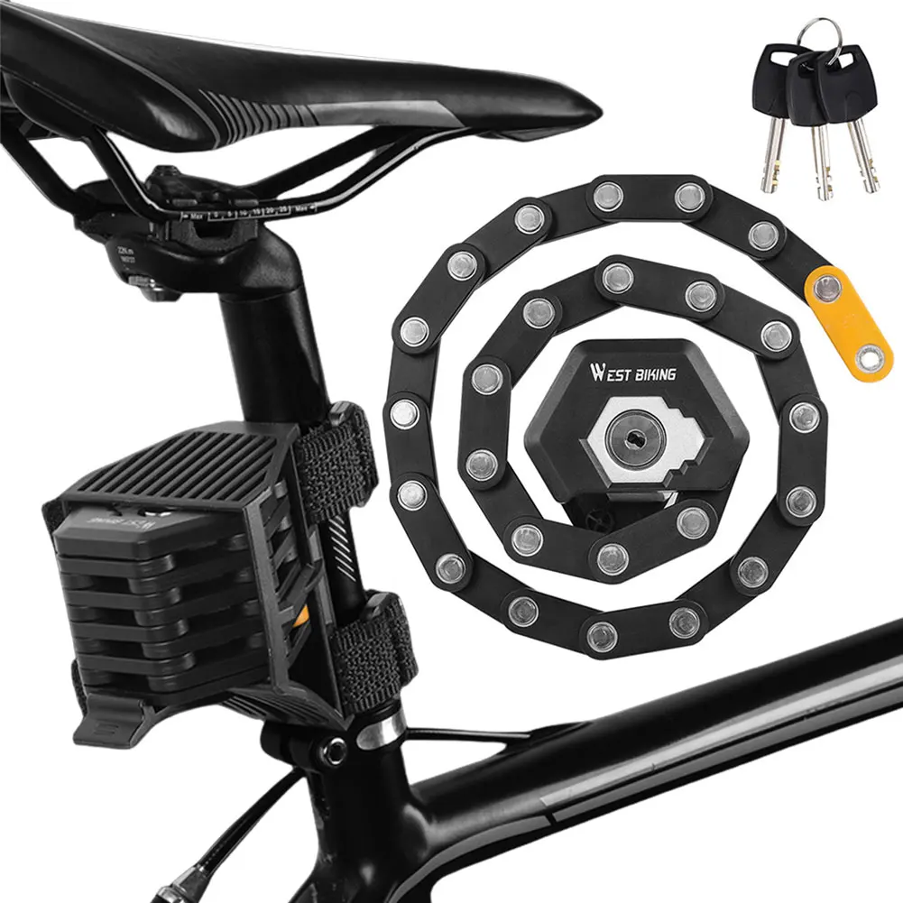MTB 도로 자전거용 접이식 자전거 잠금 장치, 도난 방지 휴대용 치안 잠금 장치, 높은 보안, 85cm
