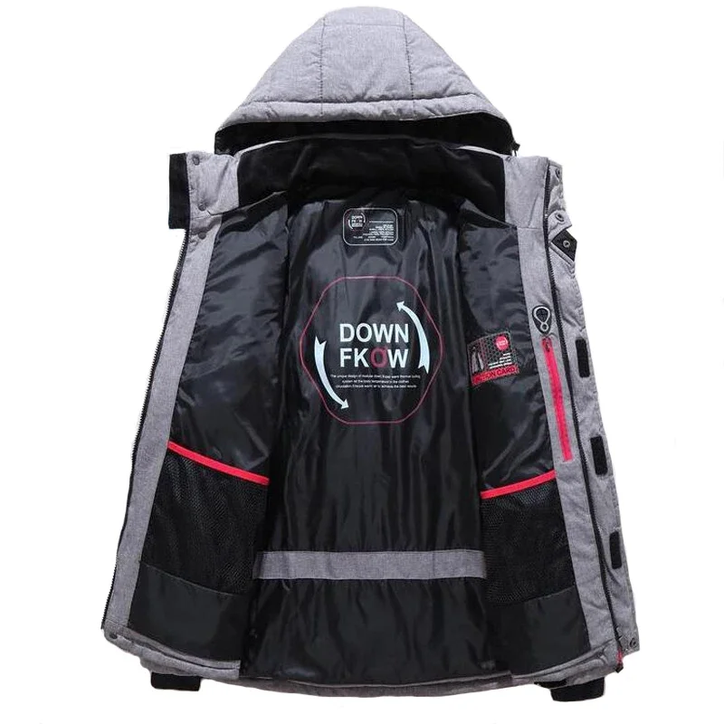 Down Jacket Male Winter Parkas Men -20 Degree White Duck Down Jacket Hooded Outdoor Thick Warm Padded Snow Coat Oversize M-4XL