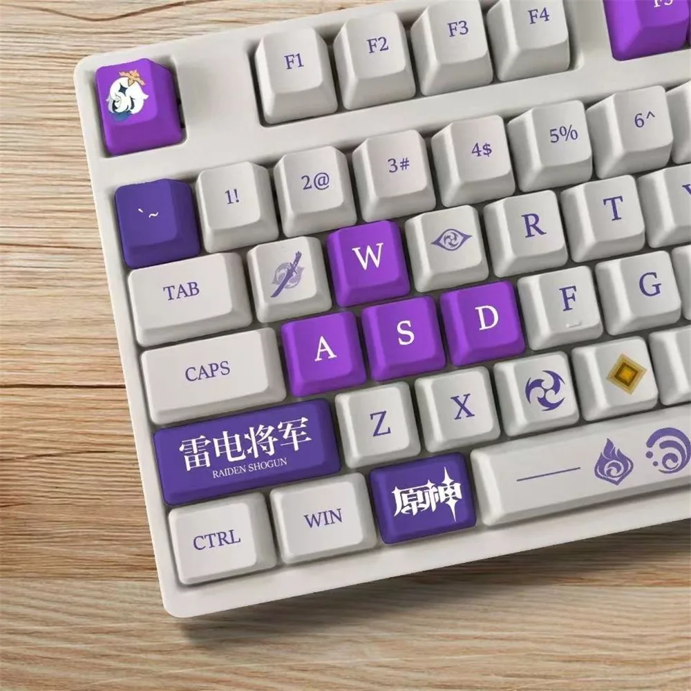 chaves genshin impacto tema keycaps pbt anime keycap teclado mecânico para cereja mx jogo teclado decoração presente
