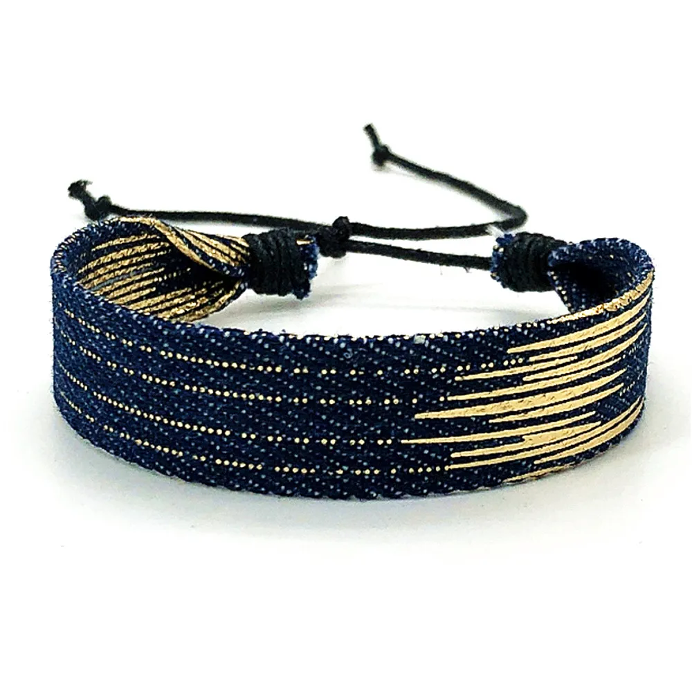 Leather Bracelet Vintage Handmade Star Punk Denim Man Bracelet For Women Gothic Ethnic Friendship Bracelets & Bangles Jewelry Gift