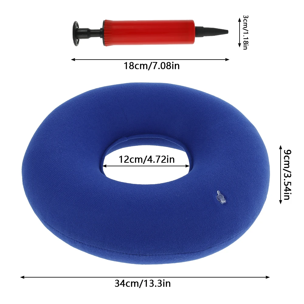 Aufblasbares Kissen, Hämorrhoiden-Sitzkissen mit Pumpe, tragbares Sitzpolster, Sitzmatte für schwangere Frauen, für Rollstuhl, Bürostuhl, Neu – Detail 2