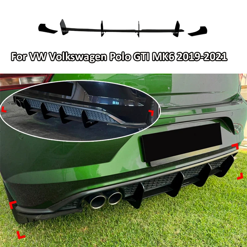 2019 2021 For VW Volkswagen Polo GTI MK6 Car rear Lower Bumper