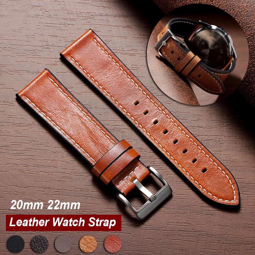 Handmade Vintage Brown Calfskin Leather Watch Band - Men's Soft Oil Wax Bracelet Strap Accessories