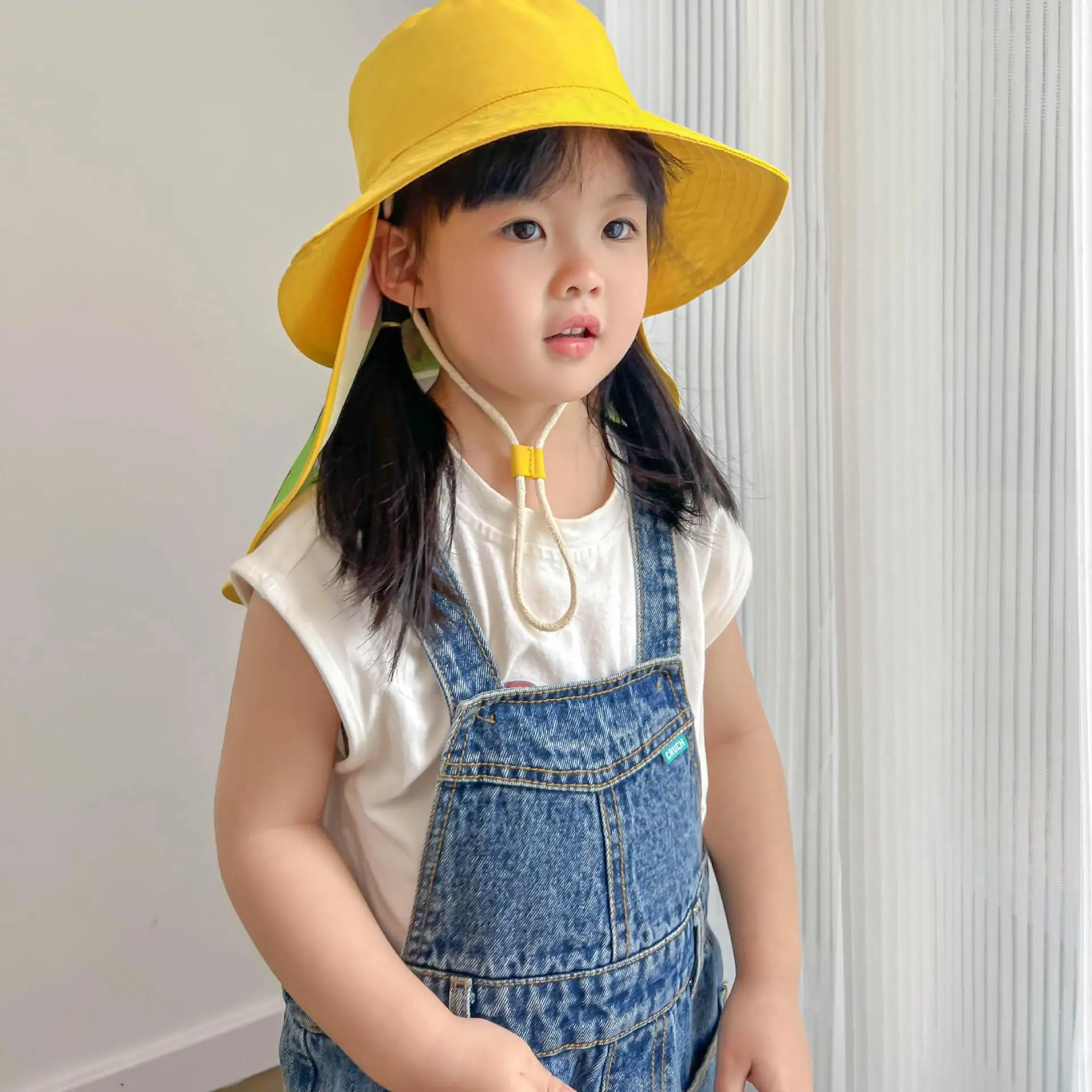 

Summer Men And Women Baby Hat Large Eaves Shawl Sun Cap Children Solid Color fisherman's Hats Sunscreen Sun Caps Sombrero