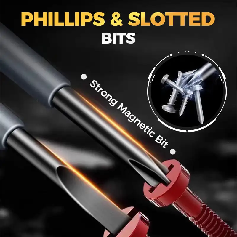 Tournevis Magnétique Puissant à Couple Élevé 2 En 1, Détecteur D