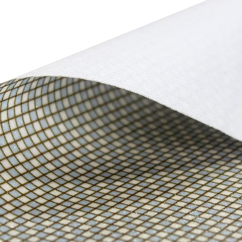 Colorful Woven Genuine PU Leather Gold Onion Powder Artificial Leather Bag Face Tissue Knit Fabric Base