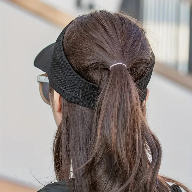 Summer  Empty Top Sport Cap Brim UV Protection Knitted hat Breathable Sun Outdoor Hat Korean Fashion Sunshade