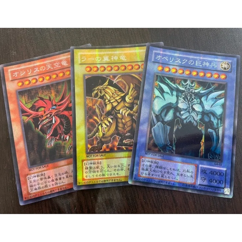 

Yu-Gi-Oh DIY Old Version Egyptian God Slifer The Sky Dragon Obelisk The Tormentor Secret Rare 3pcs Game Collection Flash Card