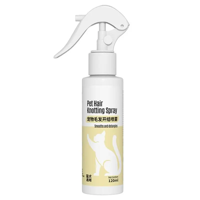 

Dog Detangling Spray 120ml Wash Free Brushing Mist Spray Leave-in Dematting Conditioner Spray Anti-Static Formula for Kittens